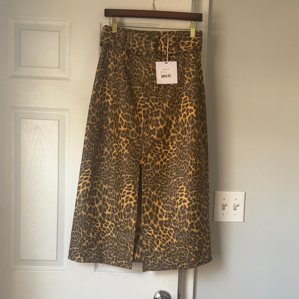 Marie Oliver Animal Print Midi Skirt